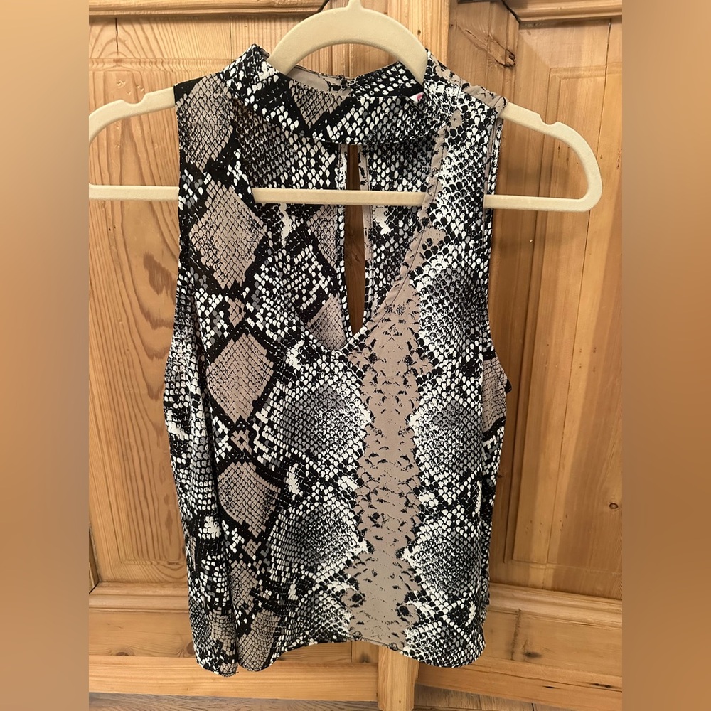 Buddy Love Black and White Snakeskin Top
